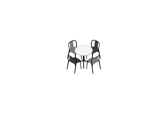 03 - Belleville Table, Belleville Chair  -3D