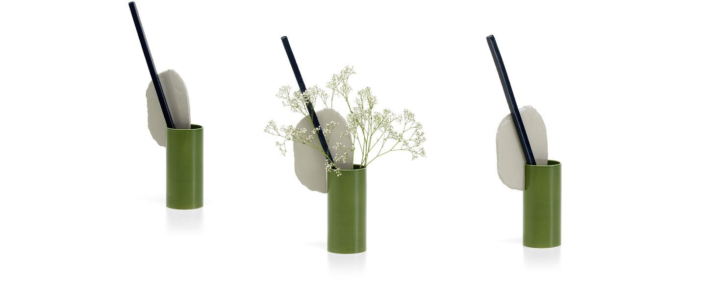 Découpage Barre Vase grün/weiß/blau Vitra 