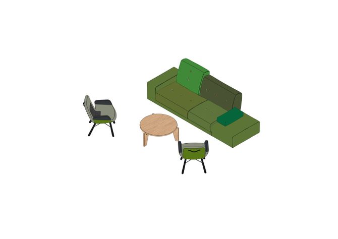 06 - Polder Sofa, East River Chair, Table Guéridon -3D