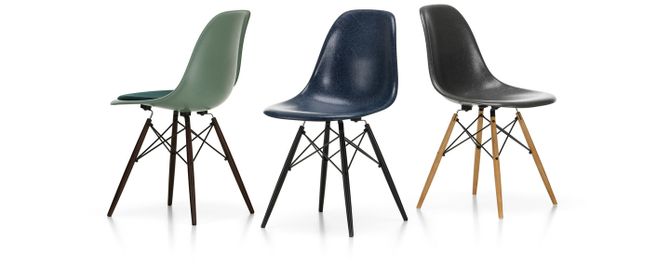 Vitra Eames Fiberglass Side Chair Dsw, Eames Chair Fiberglass Vs Plastic