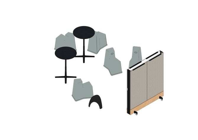 03 - Stool-Tool, Super Fold Table High Ø 79,6, Elephant Stool, Dancing Wall -3D
