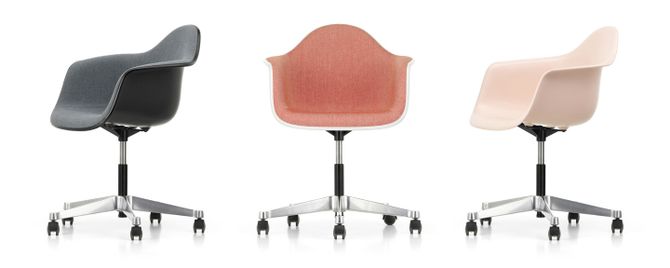 Vitra Eames Plastic Armchair Pacc, Dining Chairs With Arms And Castors