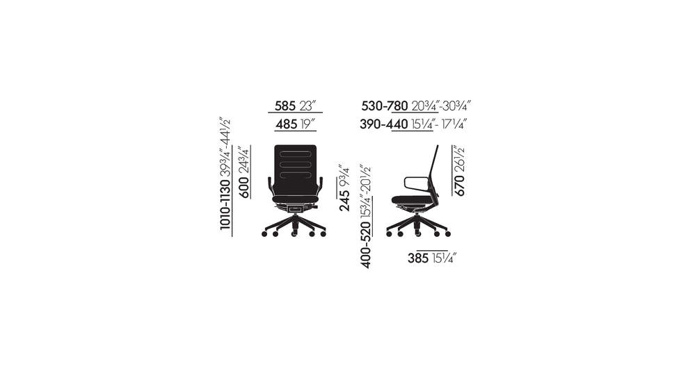 AC 5 Work with ring armrests and adjustable lumbar support